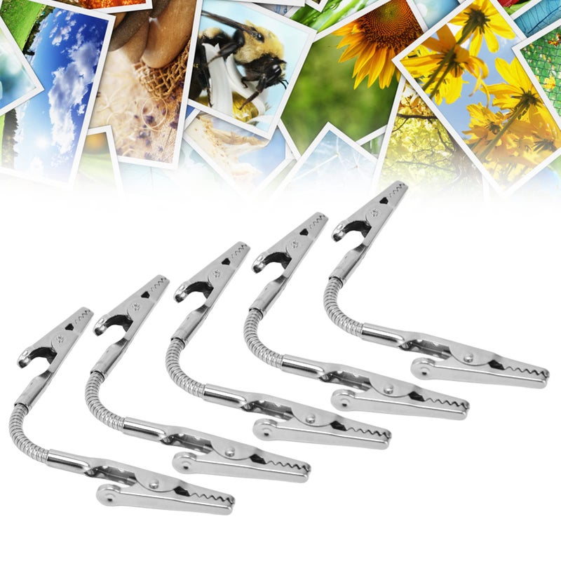 GLOGLOW Double Head Alligator Clip  Bendable Double Head Memo Clip Metal Strong Clip Photo Holder for Crafts DIY Card PhotoClip Photo Holders - Image 5